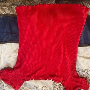 Off the shoulder red top